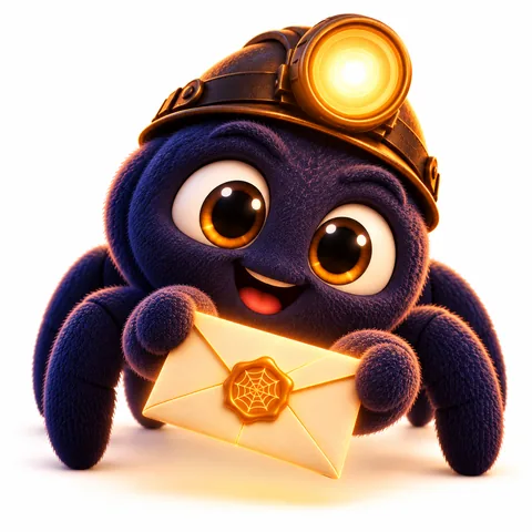 A aranhinha entregando um envelope